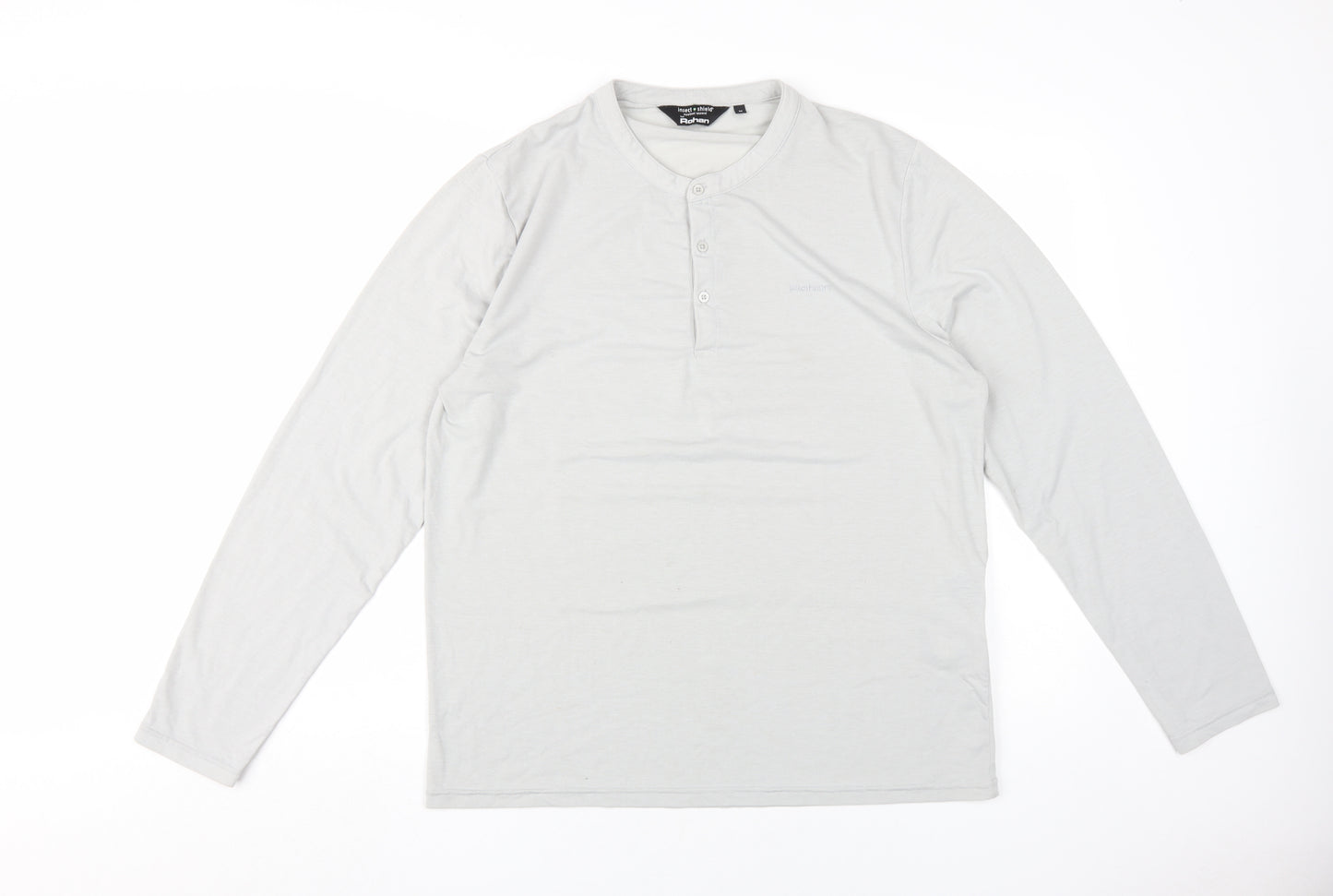 Rohan Men's Grey Long Sleeve Henley T-Shirt M