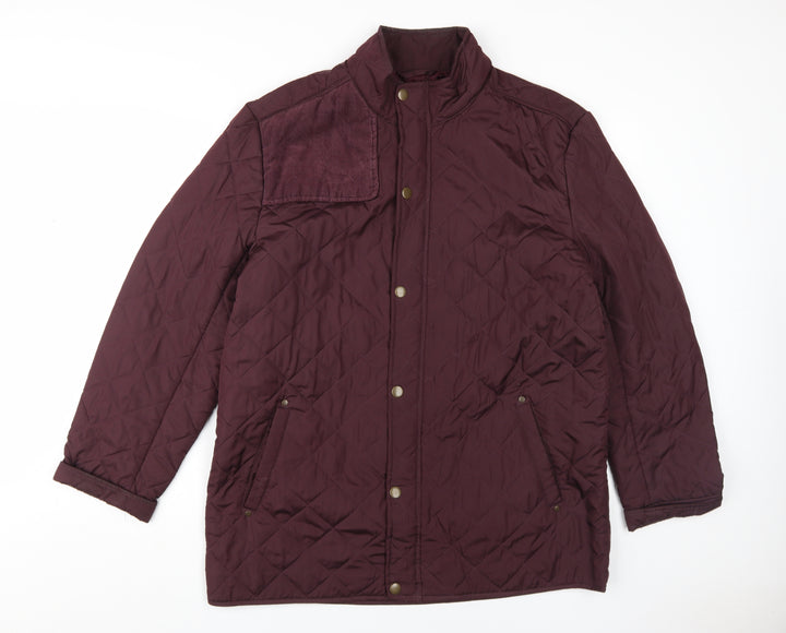 Greenwoods Men's XL Quilted Jacket in Berry Red