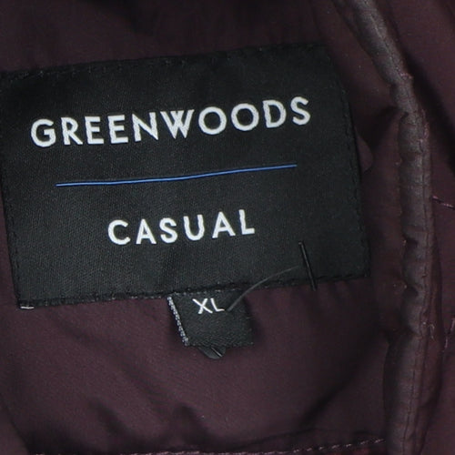 Greenwoods Men's XL Quilted Jacket in Berry Red