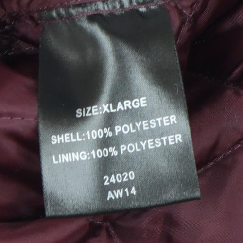 Greenwoods Men's XL Quilted Jacket in Berry Red