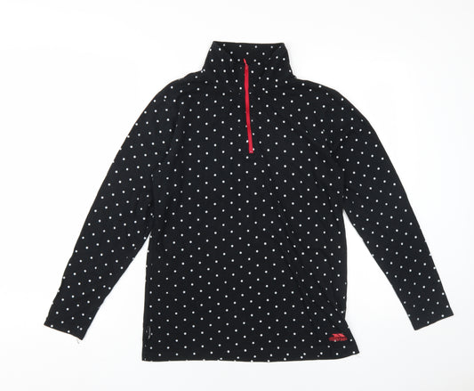 Trespass Women's Black Polka Dot Henley Sweatshirt M