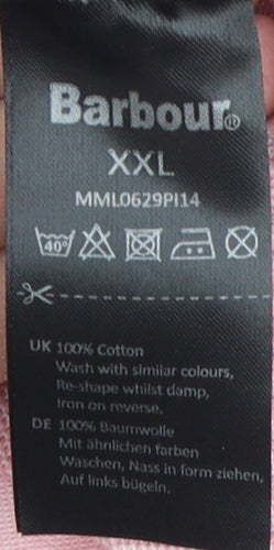 Barbour Men's Pink 2XL Polo Shirt - Casual Solid Cotton