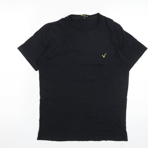 Voi Jeans Men's Black Crew Neck T-Shirt S Logo