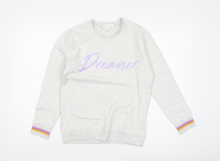 Marks and Spencer Girls Grey Dreamer Pullover Sweatshirt - Size 12