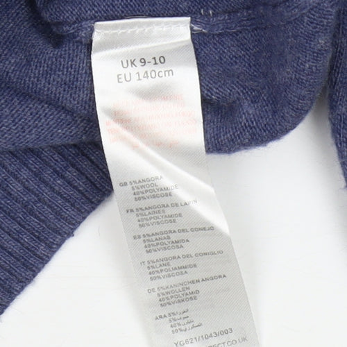 Yumi Girls Blue Owl Pullover Jumper 9-10 Years