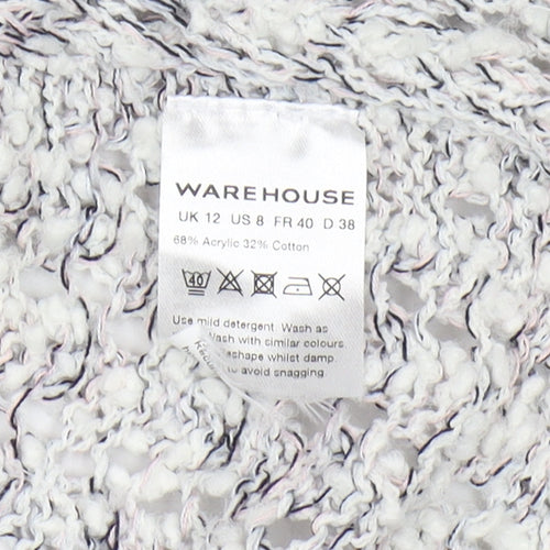 Warehouse Women's Grey Cardigan Size 12 Relaxed Fit