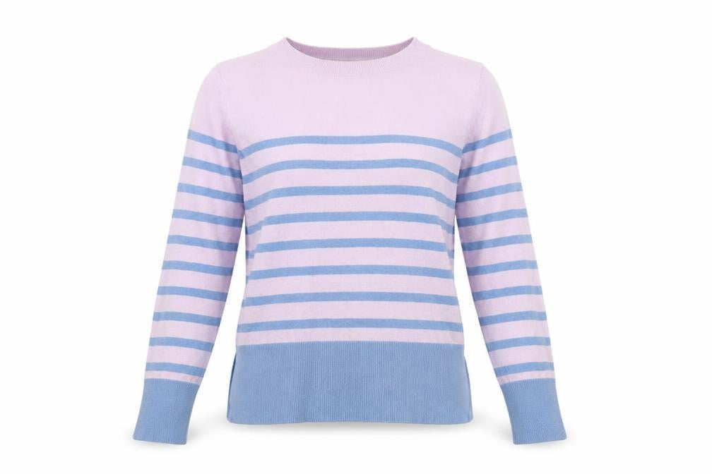 Front view of Oasis Women's Multicoloured Striped Pullover XS