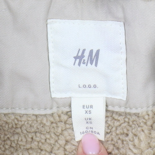 H&M Women's Beige Parka Coat XS