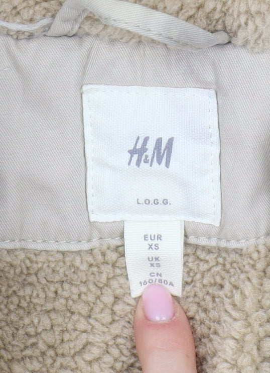 H&M Women's Beige Parka Coat XS
