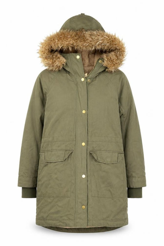 Front view of Label of Graded Goods Women's Green Parka Coat, size 12