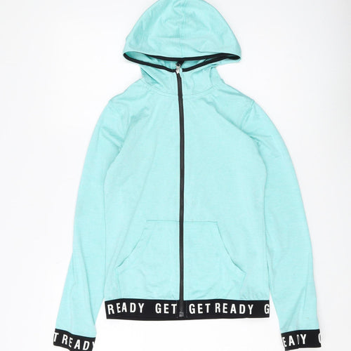 H&M Unisex Kids Blue Hooded Jacket 12 Years Activewear