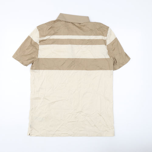 Marks and Spencer Men's Beige M Striped Polo Shirt
