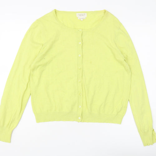 Next Women's Yellow Cardigan, Size 16, Button Accents