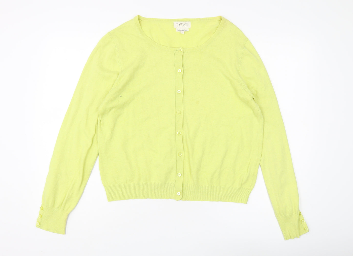 Next Women's Yellow Cardigan, Size 16, Button Accents
