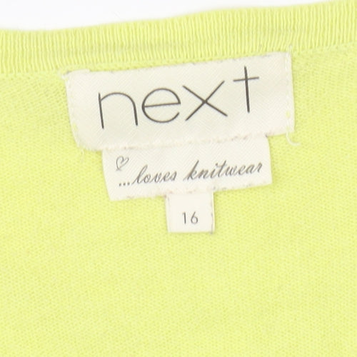 Next Women's Yellow Cardigan, Size 16, Button Accents