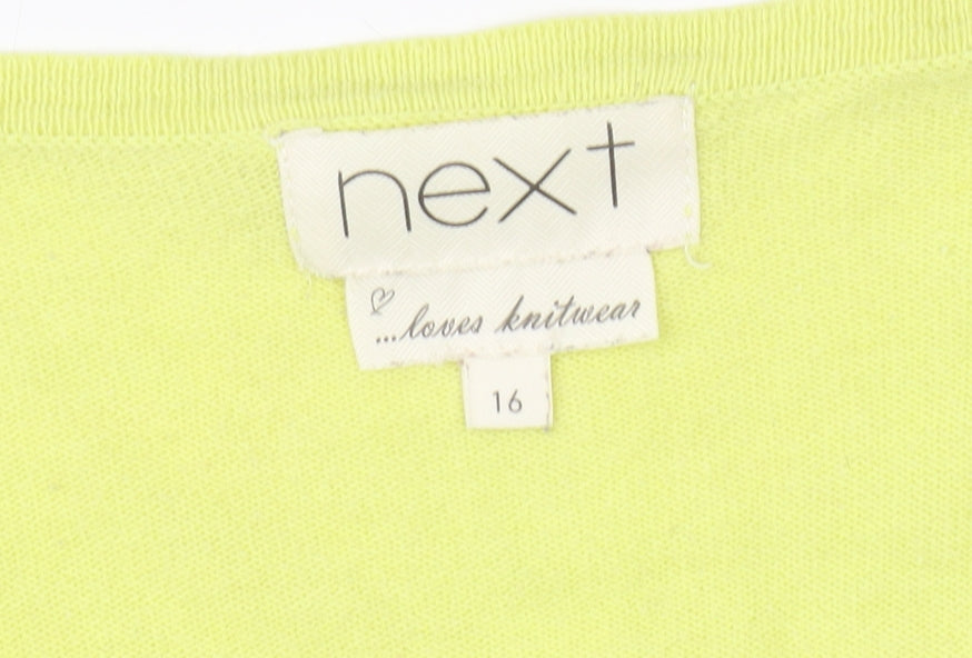 Next Women's Yellow Cardigan, Size 16, Button Accents
