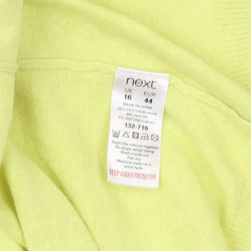 Next Women's Yellow Cardigan, Size 16, Button Accents