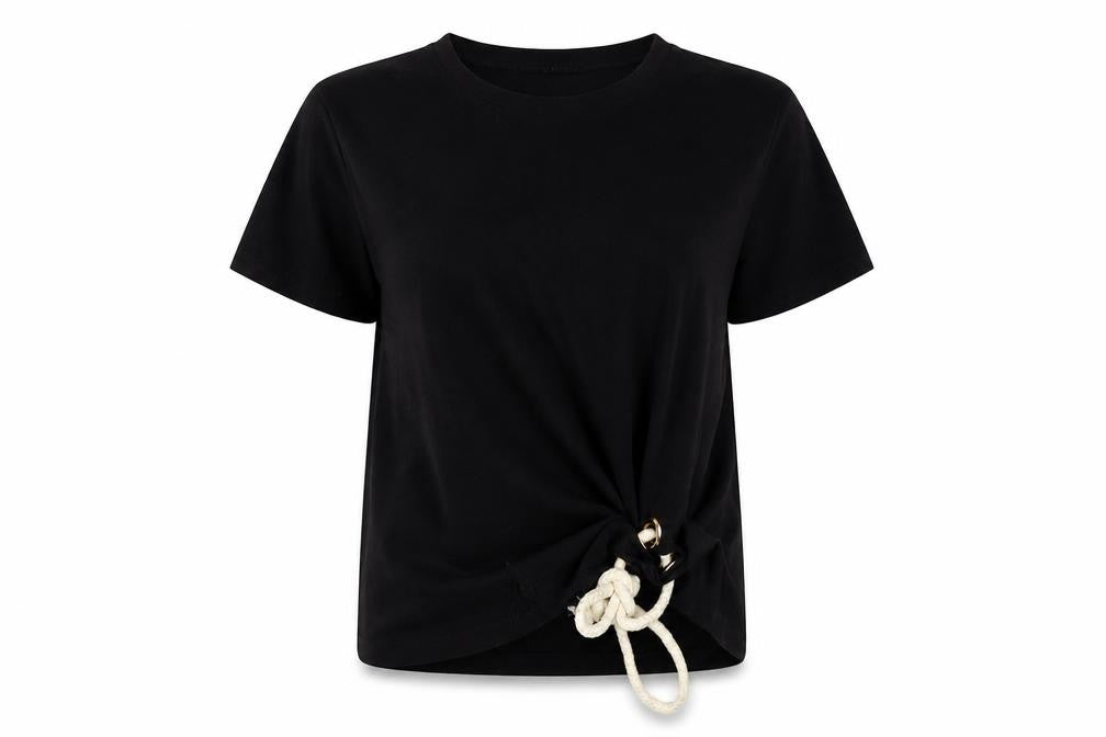 Front view of Marks & Spencer Black Women's T-Shirt, size 14