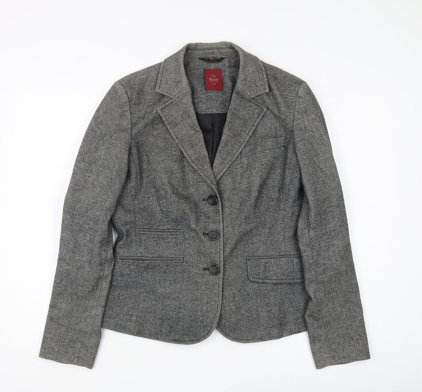 Milano Italy Women's Grey Tweed Blazer, Size 10