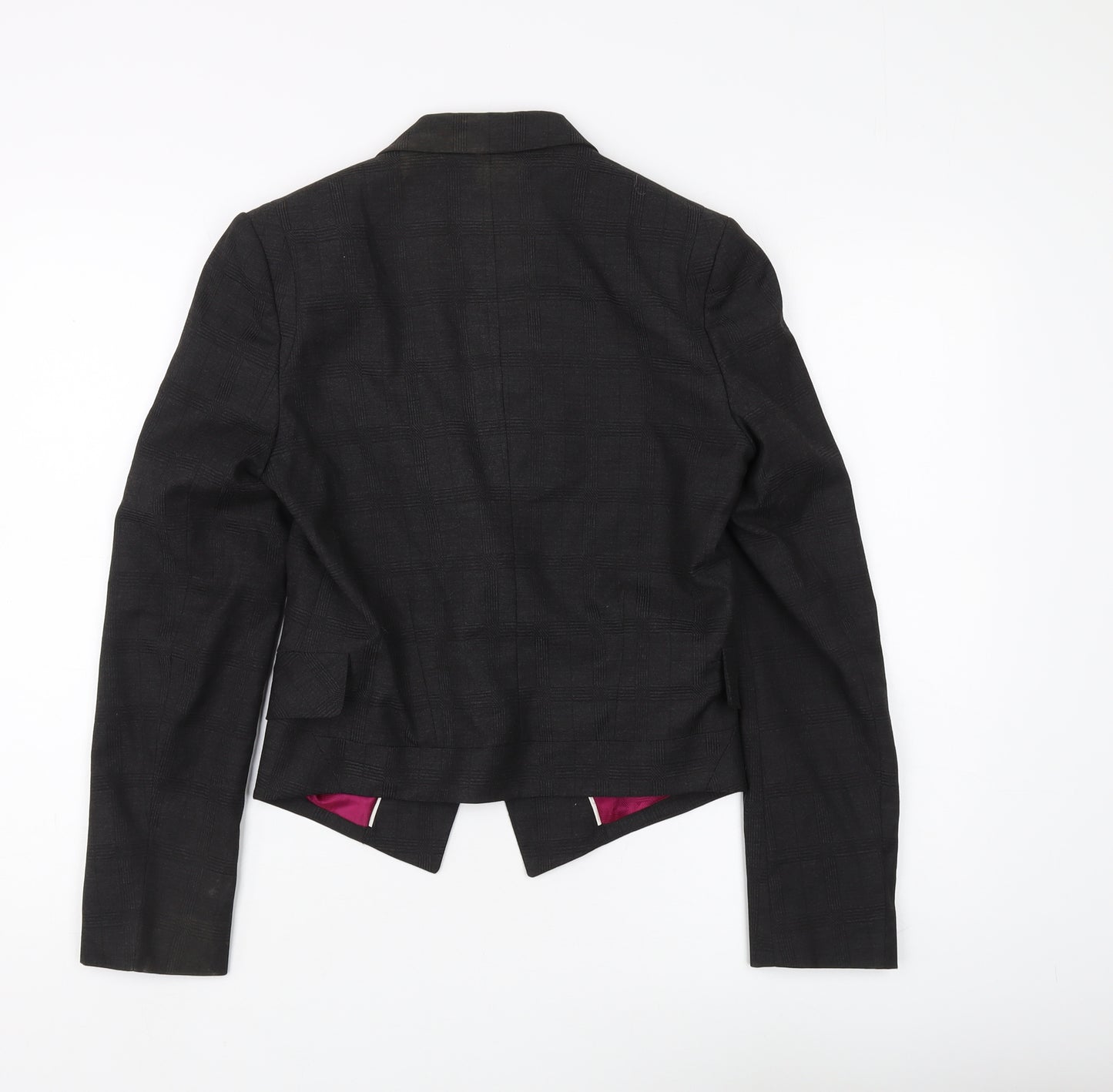 Next Women's Black Check Regular Blazer, Size 8