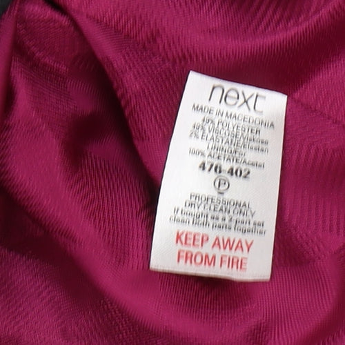 Next Women's Black Check Regular Blazer, Size 8