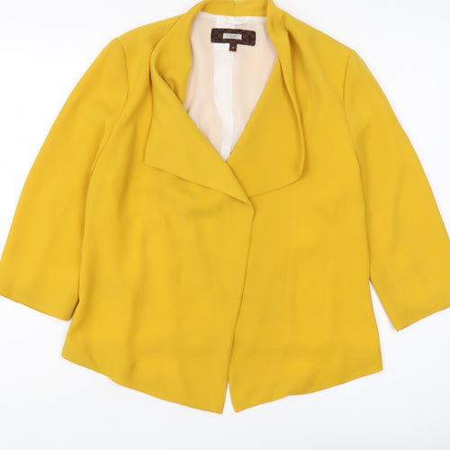 Next Women's Yellow Blazer Size 12, Shawl Lapel, Lined