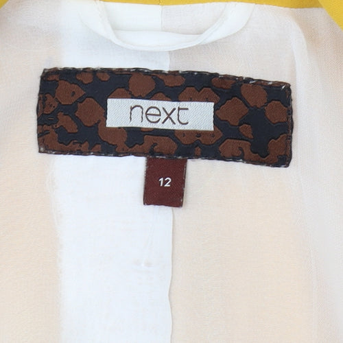 Next Women's Yellow Blazer Size 12, Shawl Lapel, Lined
