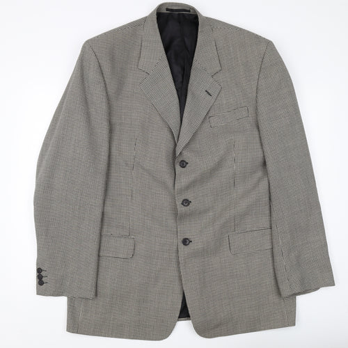 Burton Men's Grey Check Blazer 44L Three-Button