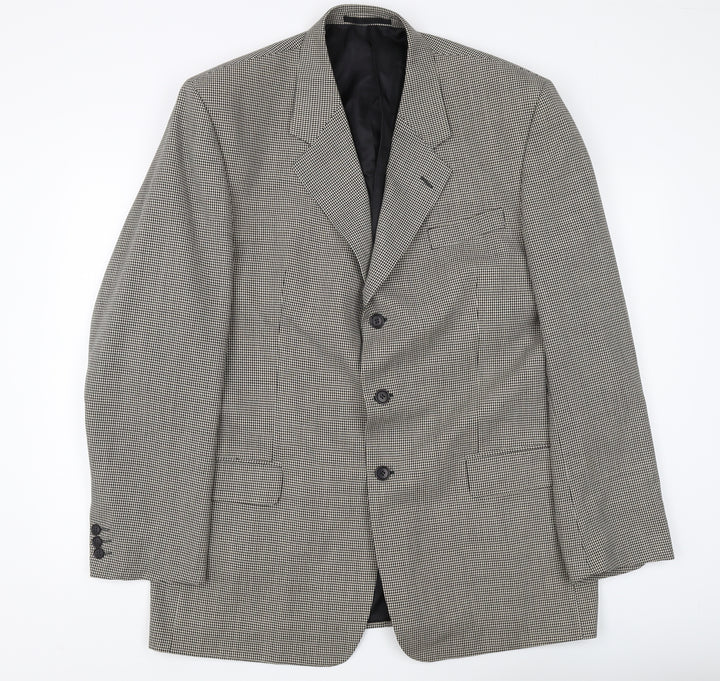 Burton Men's Grey Check Blazer 44L Three-Button