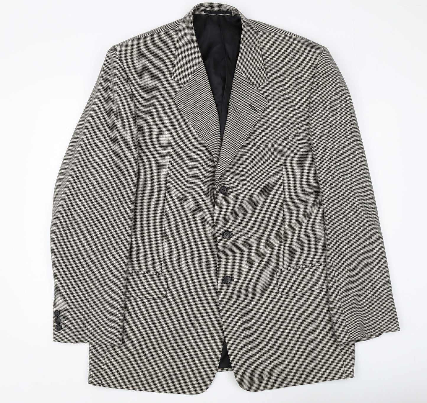 Burton Men's Grey Check Blazer 44L Three-Button