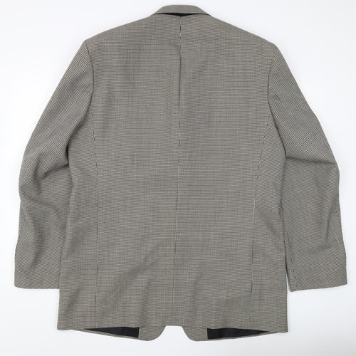 Burton Men's Grey Check Blazer 44L Three-Button