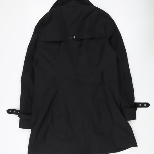 C&A Women's Black Trench Coat Size 16 Polyester Lined