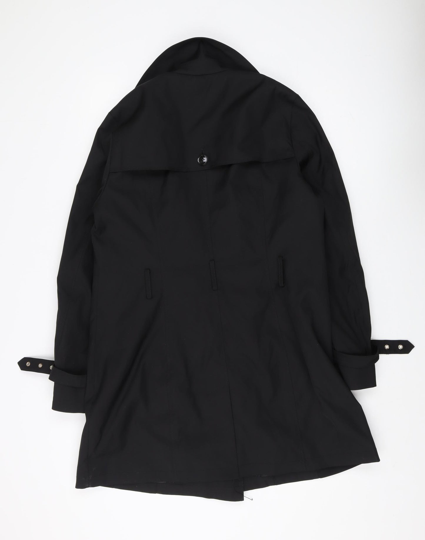 C&A Women's Black Trench Coat Size 16 Polyester Lined