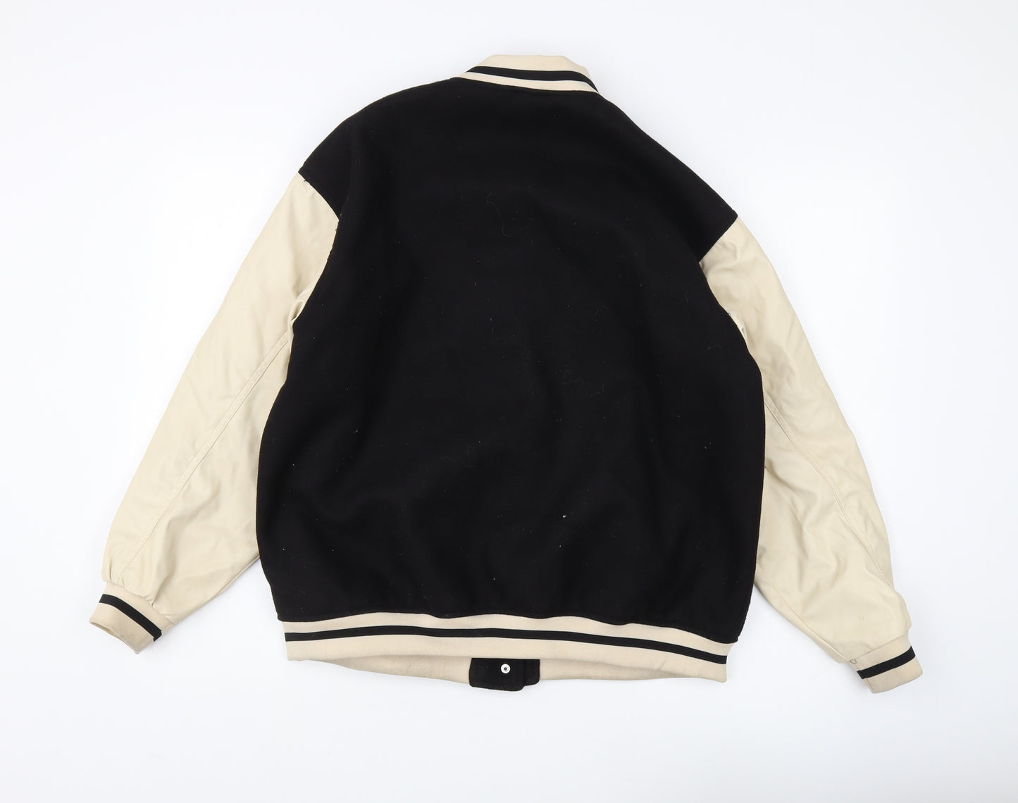 H&M Unisex Varsity Jacket Black Medium Casual