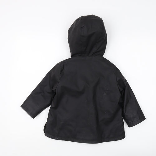 Zara Girls Black Hooded Parka Coat 3-4 Years