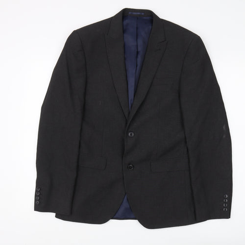 Next Men's Black Blazer, Regular Fit, Size 38R