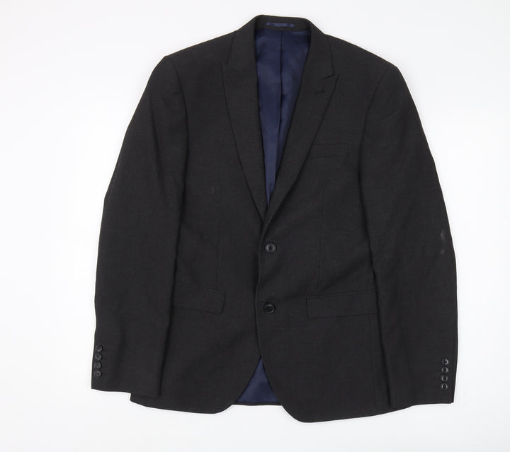 Next Men's Black Blazer, Regular Fit, Size 38R