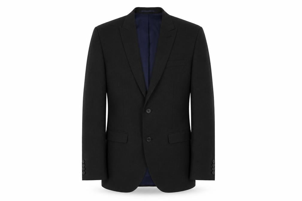 Front view of Next Men's Black Blazer, Regular Fit, size 38R