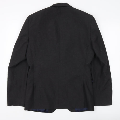 Next Men's Black Blazer, Regular Fit, Size 38R