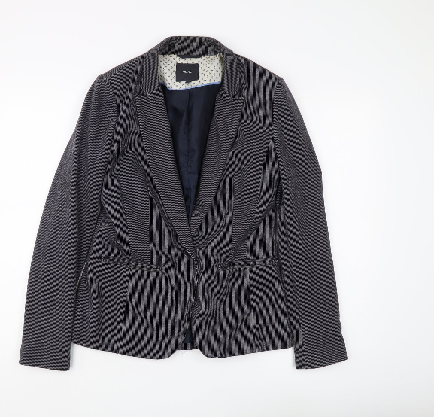 Next Women's Grey Pinstripe Blazer, Size 12, Business Style