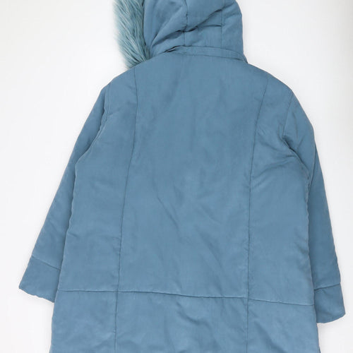 Damart Women's Blue Plus Size Puffer Jacket with Hood