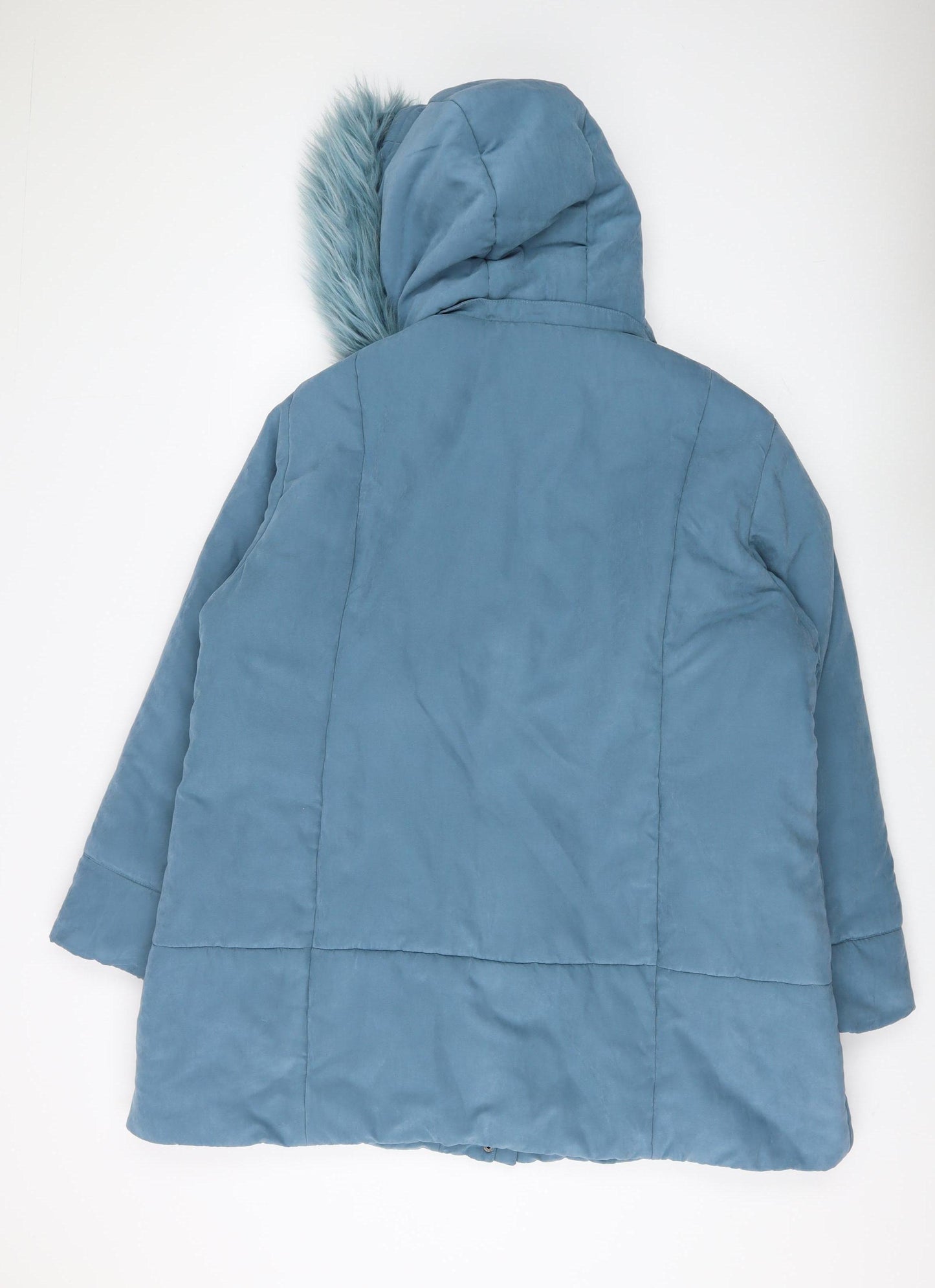 Damart Women's Blue Plus Size Puffer Jacket with Hood