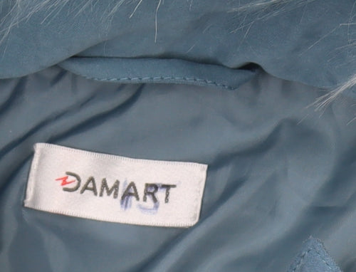 Damart Women's Blue Plus Size Puffer Jacket with Hood