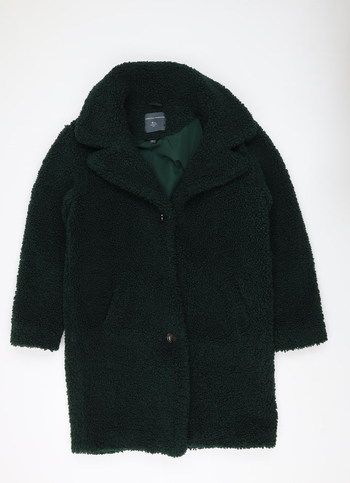 Dorothy Perkins Women's Green Mid-Length Coat Size 6