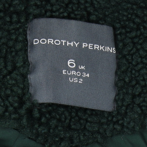 Dorothy Perkins Women's Green Mid-Length Coat Size 6