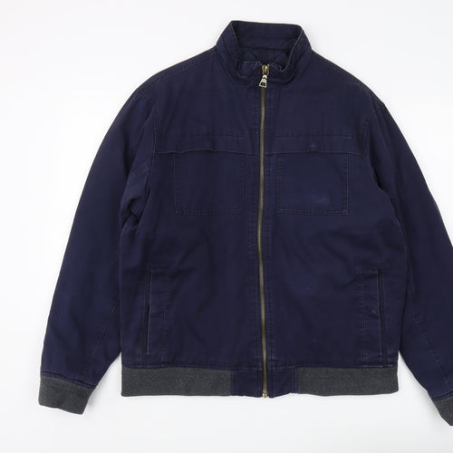 Marks and Spencer Men's Blue Bomber Jacket, L