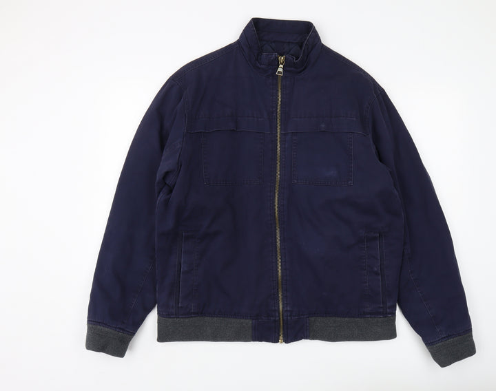 Marks and Spencer Men's Blue Bomber Jacket, L