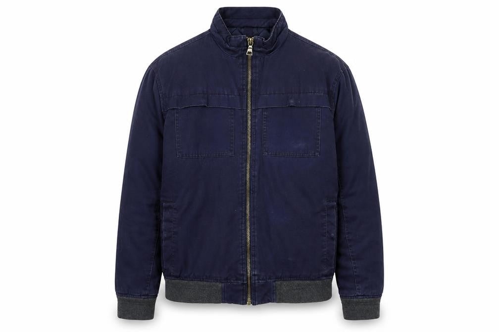 Front view of Marks & Spencer Men's Blue Bomber Jacket, L