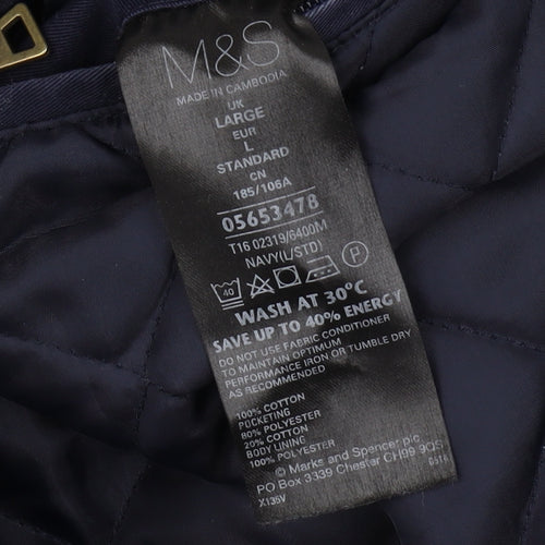 Marks and Spencer Men's Blue Bomber Jacket, L