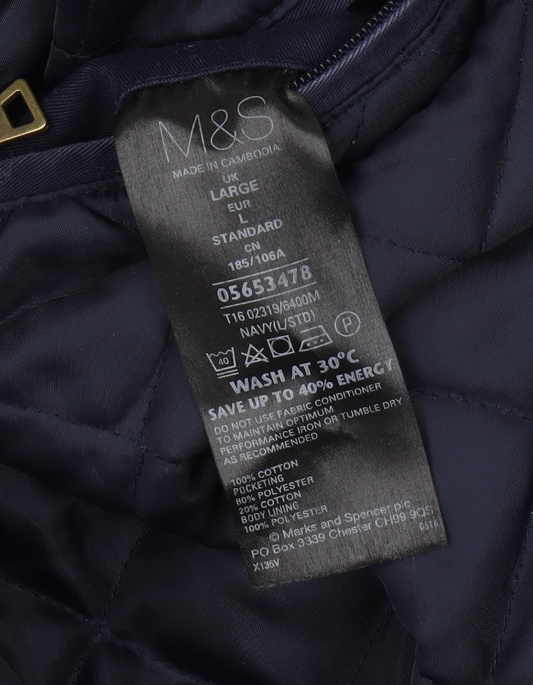 Marks and Spencer Men's Blue Bomber Jacket, L